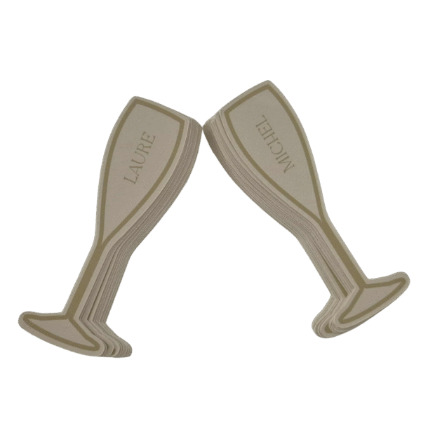 8 Marque-place en forme de coupe de champagne personnalisé